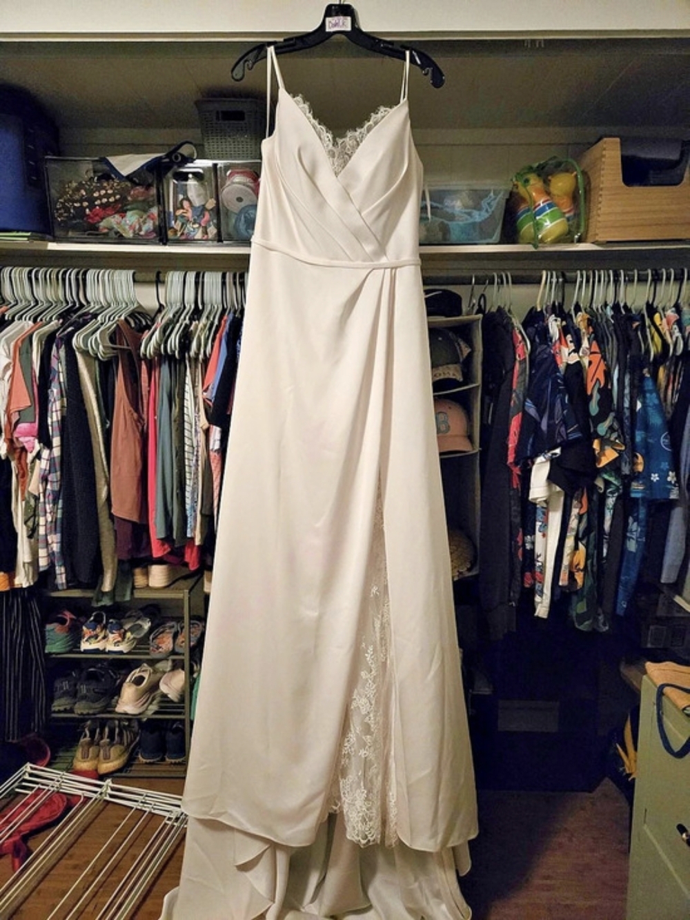 Bijou Bridal White Lace Button Back Maxi Dress